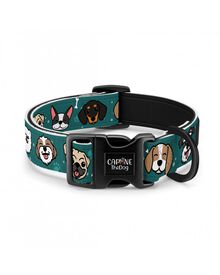 CaponeTheDog Dogs Collar Regulable azul con estampado para perros