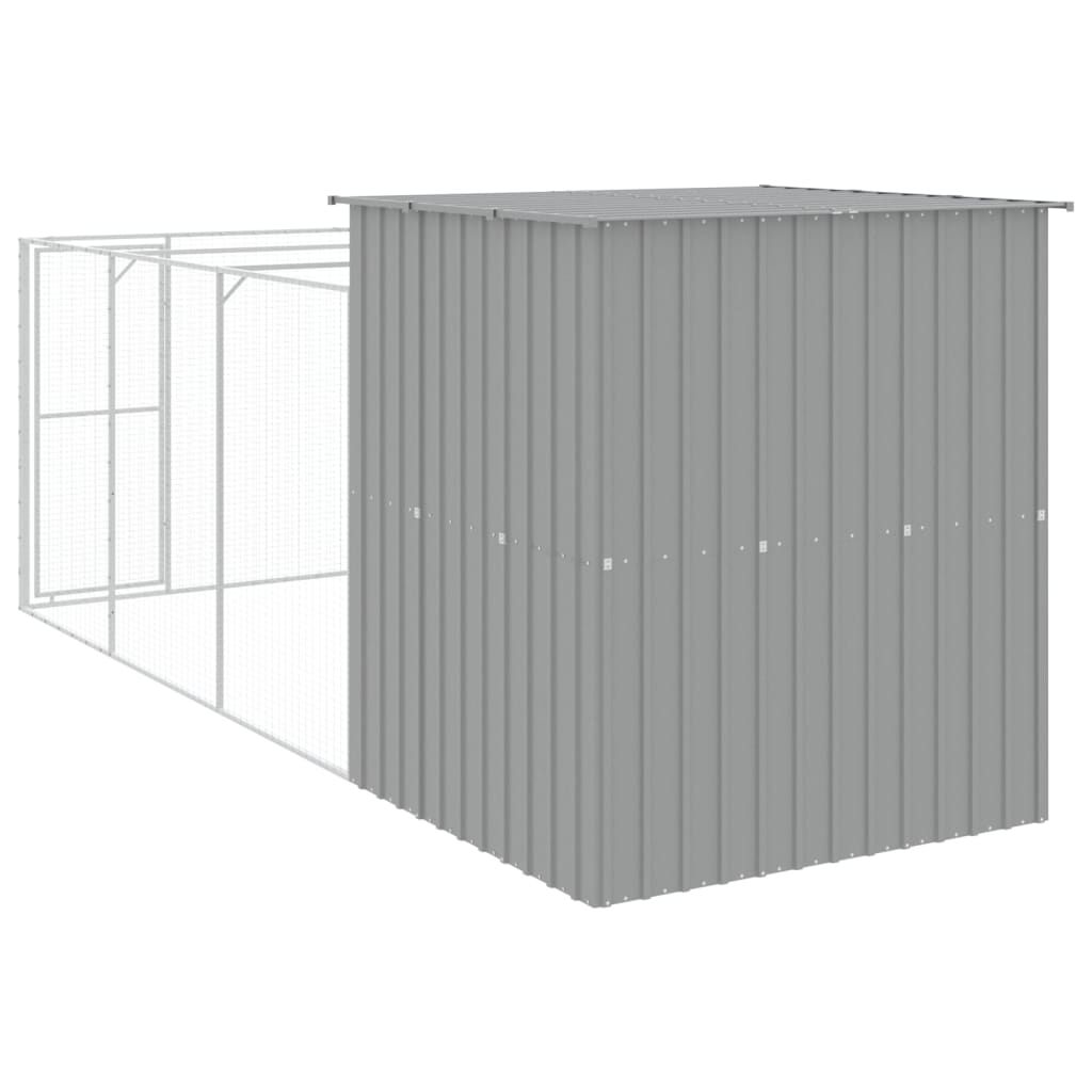 vidaXL Caseta perro corral acero galvanizado gris claro 165x1271x181cm, , large Imagen numero 22