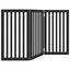 vidaXL Puerta para perros plegable 3 paneles madera álamo negra 150 cm, , large indicador imagen numero 6
