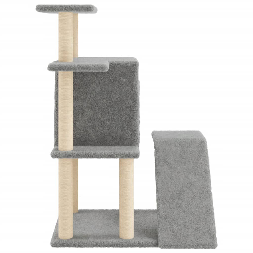 vidaXL Rascador para gatos con postes de sisal gris claro 97 cm, , large Imagen numero 4