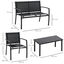 Outsunny Muebles de Jardín Negro, , large indicador imagen numero 3