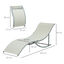 Outsunny 2 Tumbonas Plegables en Forma de S Ergonómica con Marco de Aluminio Texteline para Piscina Patio Jardín Terraza 165x61x63 cm Beige, , large indicador imagen numero 3