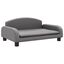 vidaXL Cama para perros de cuero sintético gris 70x45x30 cm, , large indicador imagen numero 2