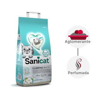 Sanicat Cotton Fresh Arena Blanca Aglomerante para gatos