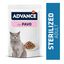 12 sobres x 85 g (9 + 3 ¡gratis!) Advance Adult Sterilized Pavo en salsa sobre para gatos, , large indicador imagen numero 2