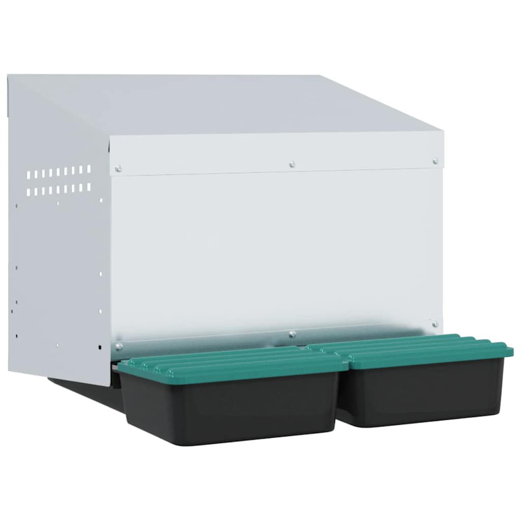 vidaXL Nido para gallinas de acero galvanizado para montar en la pared