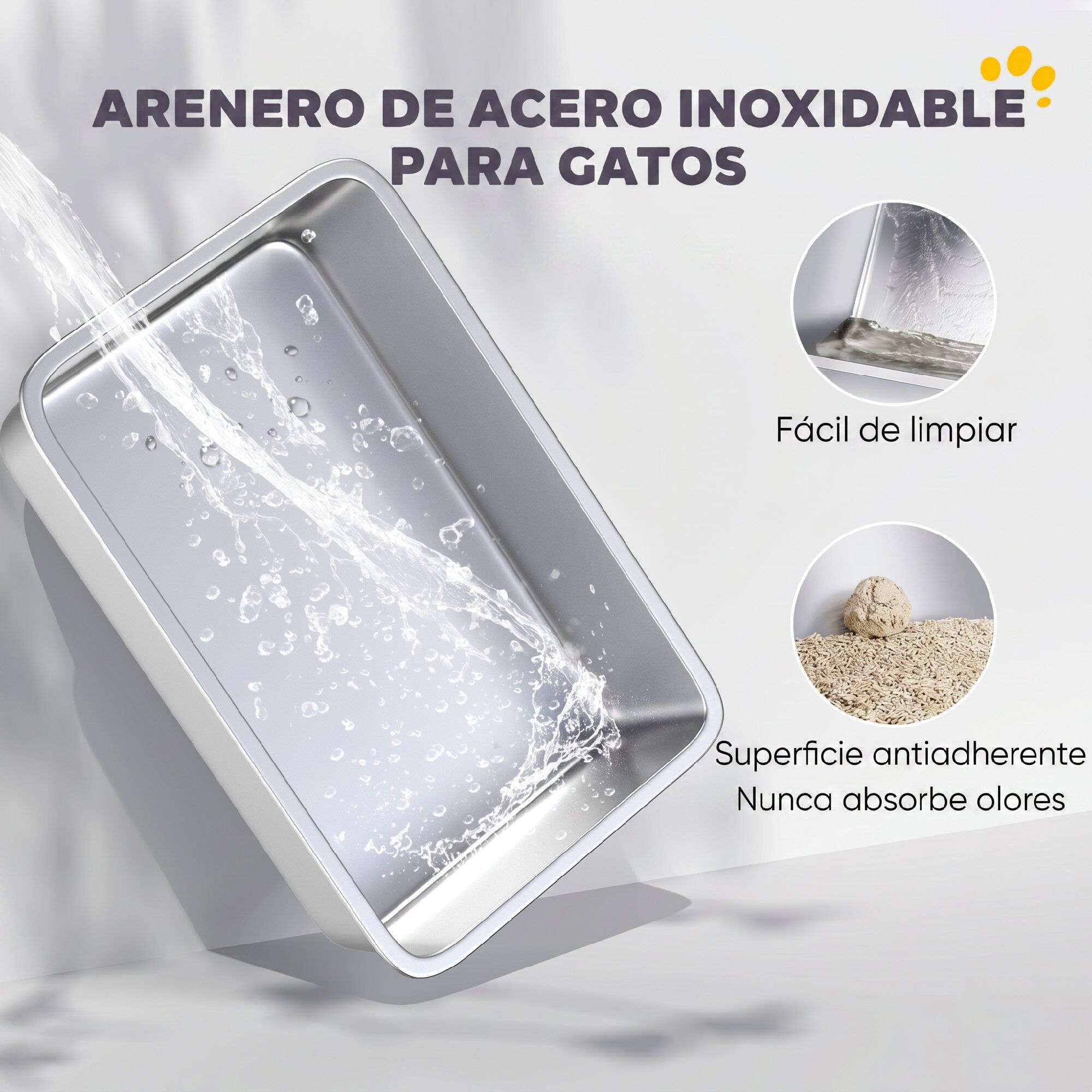 PawHut Arenero para Gato Gris, , large Imagen numero 4