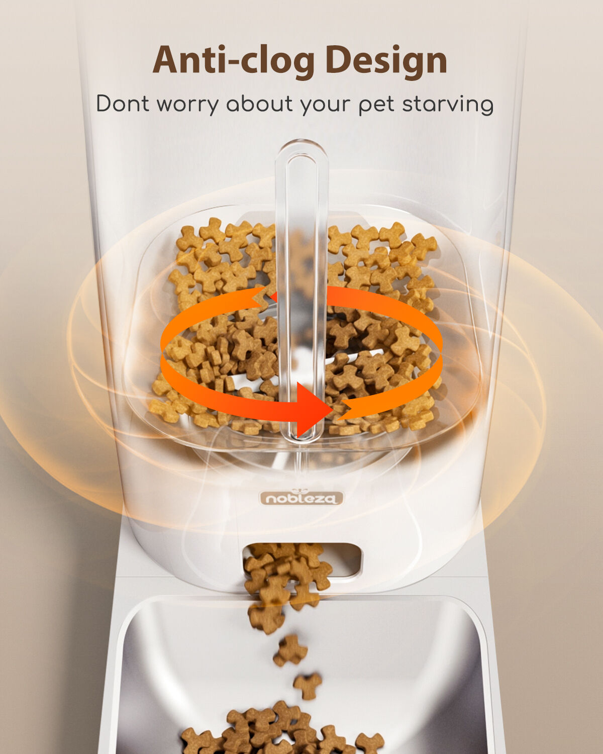 Nobleza - Dispensador Autom&aacute;tico de Comida para Gatos y Perro, 2.4G WiFi 4L Dispensador con Temporizador y Control Remoto de la aplicaci&oacute;n, 10s de grabaci&oacute;n, 1-10 Comidas por D&iacute;a, Blanco, , large Imagen numero 4