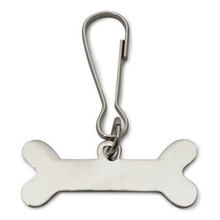 Chapa con forma de hueso color Gris