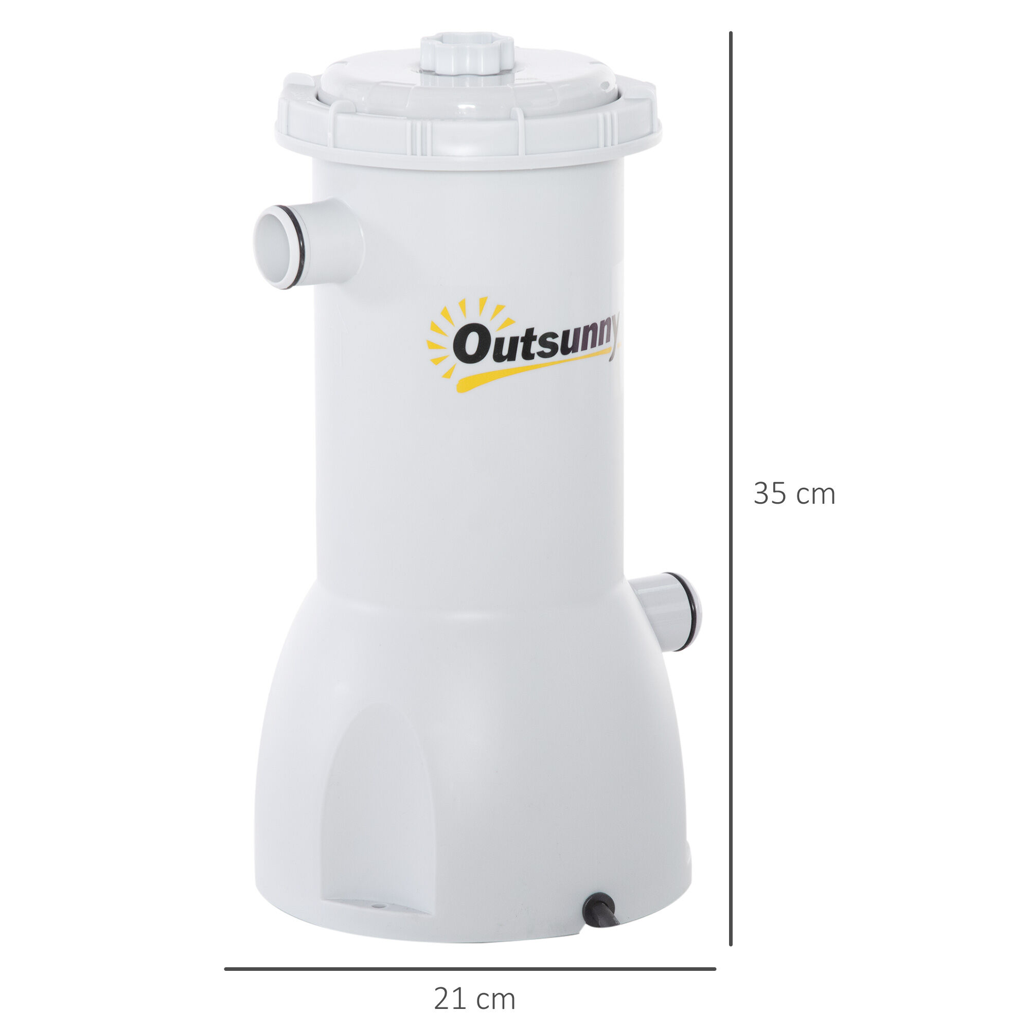 Outsunny Depuradora de Filtro 4.000 L/H para Piscina de 15.000 L con Nano Bolas de Filtro y Mangueras de Conexi&oacute;n de 30 mm Longitud 100 cm &Oslash;21x35 cm Gris, , large Imagen numero 3