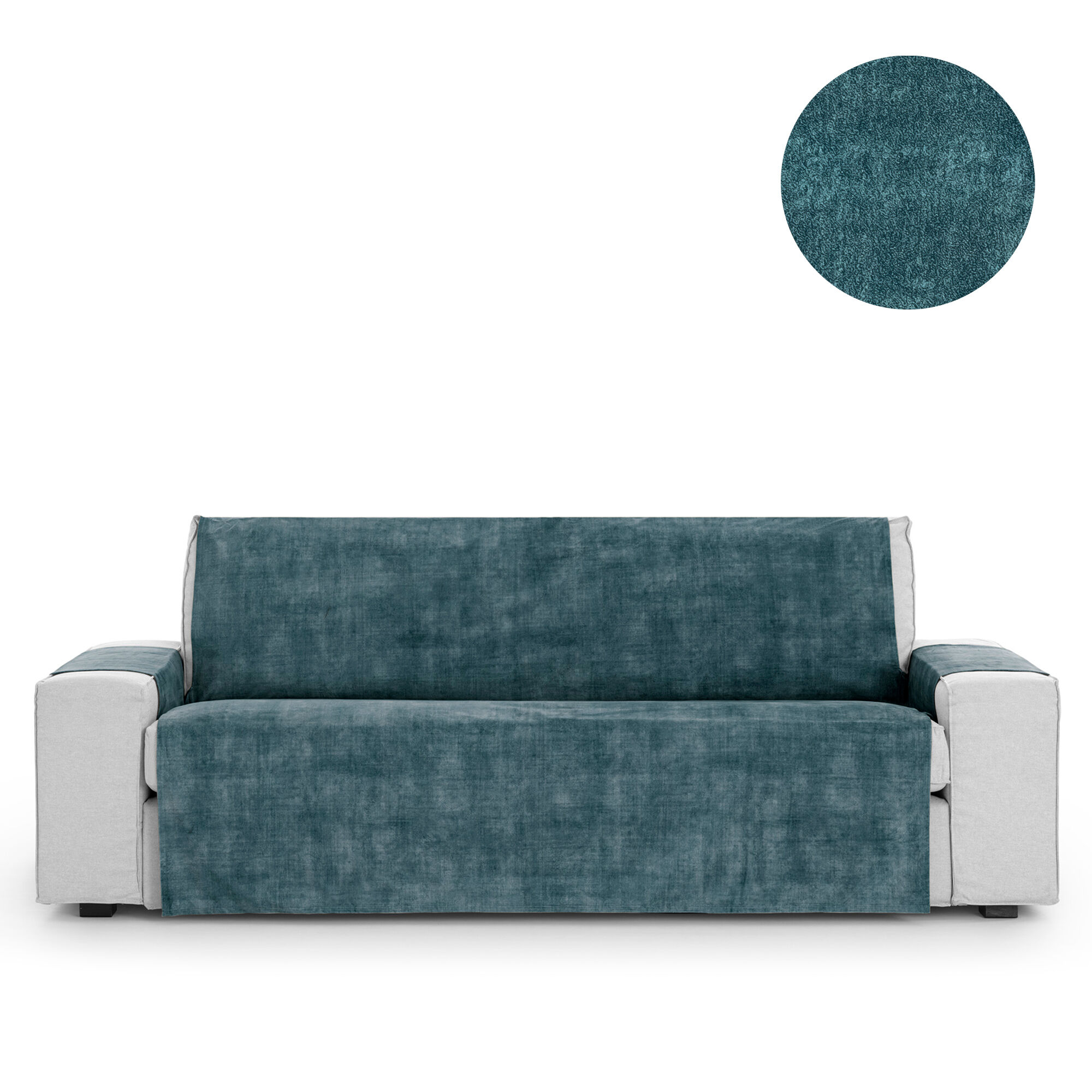 Cubre Sof&aacute; Protector Antimanchas acabado aterciopelado Azul 4 Plazas 190 cm (210-250 cm), , large Imagen numero 1