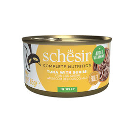 Schesir Adult Atún y Surimi en gelatina lata para gatos