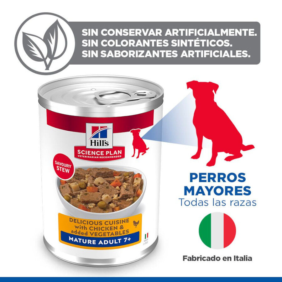 363 g Hill's Science Plan Mature Estofado con pollo y verduras lata para perros, , large Imagen numero 3