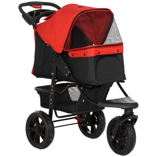 PawHut Cochecito de paseo plegable para mascotas color Rojo