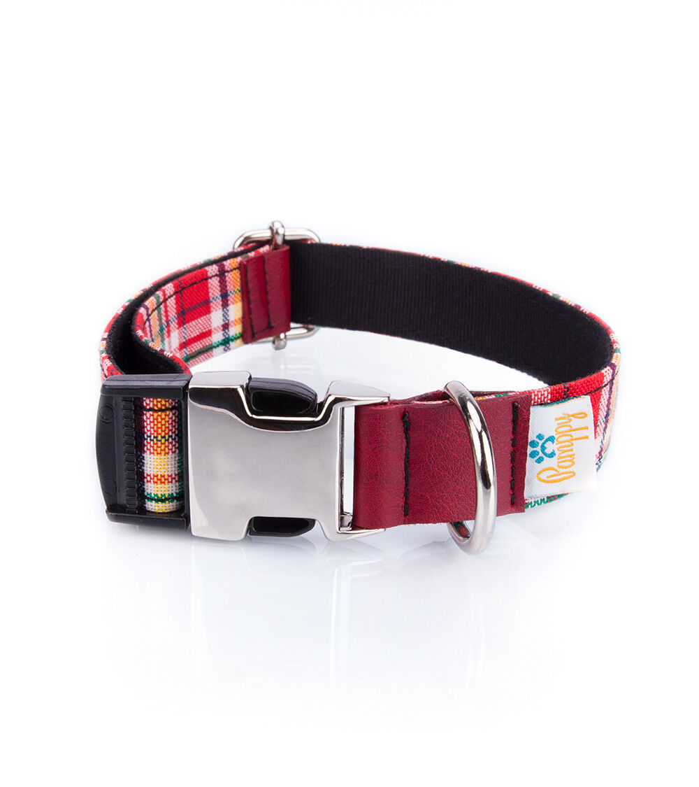 Collar Pamppy Funny Tart&aacute;n rojo para perros, , large Imagen numero 1