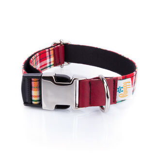Collar Pamppy Funny Tartán rojo para perros