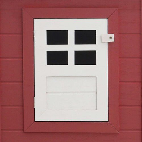 Gallinero de exterior con caja nido para gallinas color Rojo thumbnail