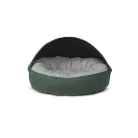 Gauty Cama Redonda para Perros y Gatos  Tela de sarga - Verde y gris