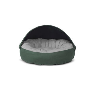 Gauty Cama Redonda para Perros y Gatos  Tela de sarga - Verde y gris