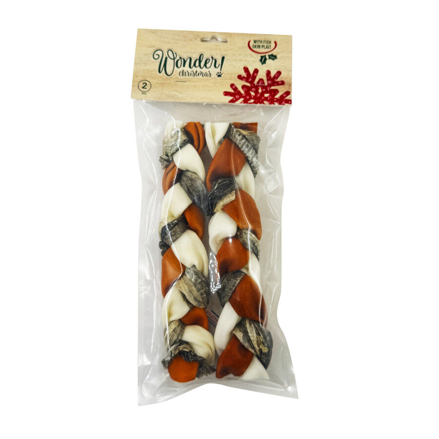 2 barritas Wonder Christmas Snacks de Piel de Pescado para perros, , large Imagen numero 6