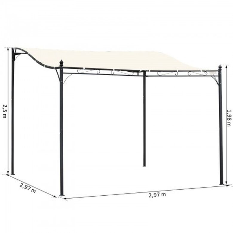 Pérgola de pared curva para el exterior color Crema thumbnail