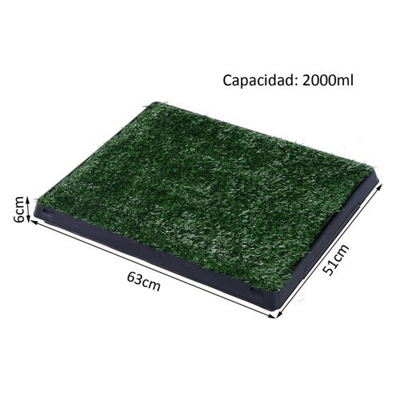 Pawhut inodoro con cajón efecto hierba negro y verde para perros, , large image number null