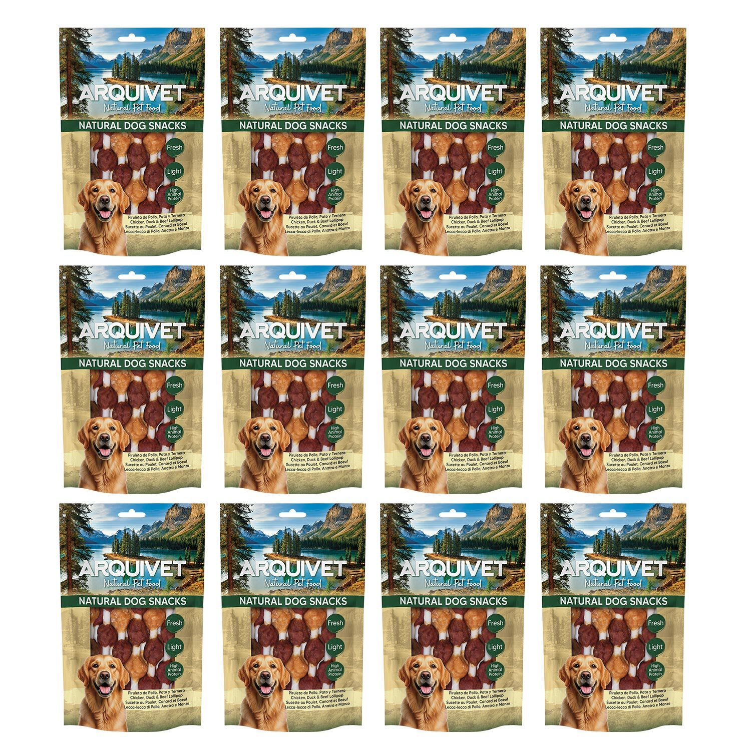 Snacks para perro (Pack de 12) - Piruletas de pollo, pato y ternera 100gr, Natural Dog Snacks - Arquivet, , large Imagen numero 3