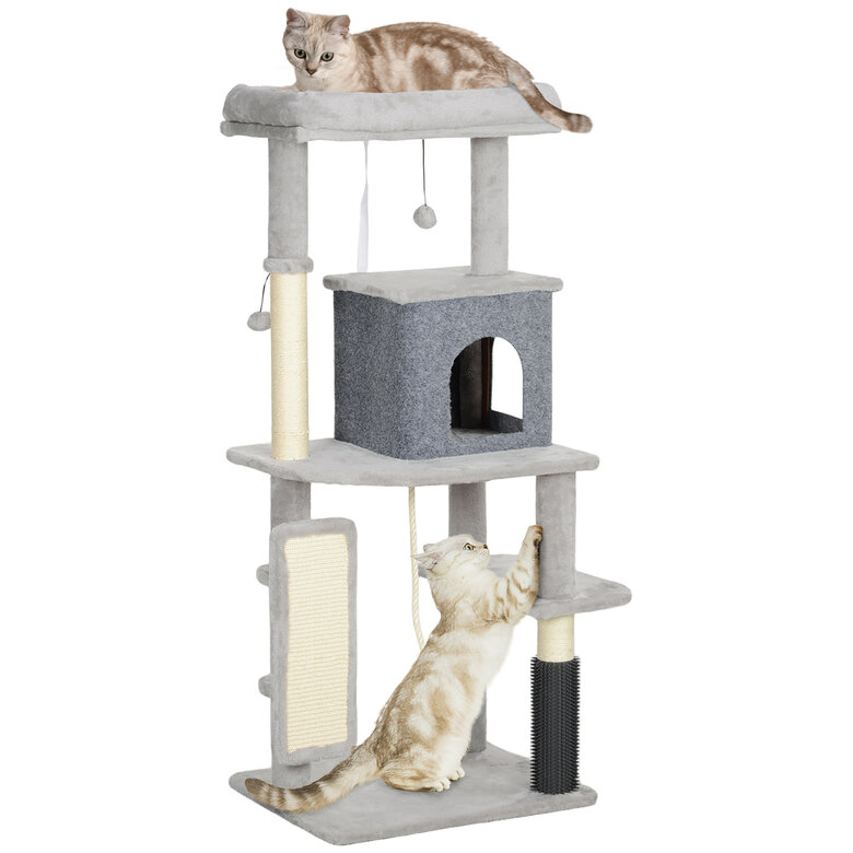 PawHut Árbol para Gatos Gris Claro