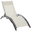 Outsunny Tumbona Reclinable de Aluminioc on Respaldo Ajustable en 5 Posiciones y Reposacabezas Extra&iacute;ble Acolchado Texteline para Jard&iacute;n Terraza Balc&oacute;n 171x64x82 cm Beige, , large indicador imagen numero 1