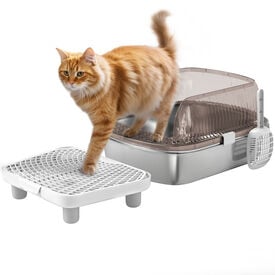 PawHut Arenero Portatil Gris para gatos