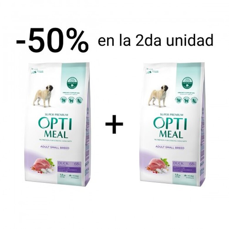 Promoción pienso Optimeal 2º unidad 50% para perros de razas pequeñas sabor Pato, , large image number null