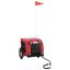 vidaXL Remolque de bicicleta para perros hierro tela Oxford rojo negro, , large indicador imagen numero 9