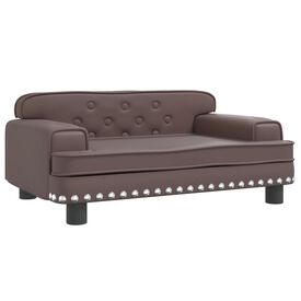 VidaXL Cama de cuero sintético marrón para perros