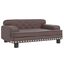 vidaXL Cama para perros de cuero sintético marrón 70x45x30 cm, , large indicador imagen numero 1