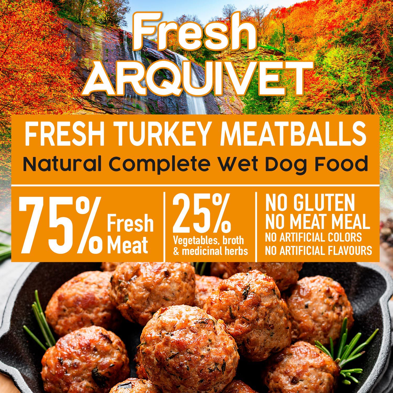 PACK 6 unidades - Fresh Turkey Meatballs - Alb&oacute;ndigas con pavo, br&oacute;coli y calabaza - 400g, , large Imagen numero 6