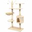 VidaXL Rascador con poste de sisal para gatos color Beige, , large indicador imagen numero 2