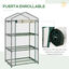 Outsunny Invernadero de Jardín con 3 Estantes Metálicos y Puerta Enrollable Vivero Casero de Terraza Exterior para Cultivo Plantas Flores Macetas 69x49x125 cm Transparente, , large indicador imagen numero 5