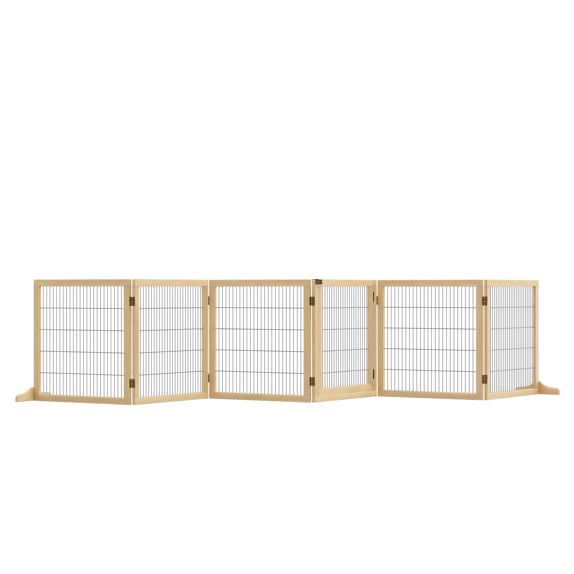 PawHut Barrera para Perros Madera Natural, , large Imagen numero 1