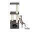 Leeby Colette DoubPost torre rascador con cama nido gris para gatos, , large indicador imagen numero 2