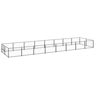 VidaXL Perrera Acero Rectangular Negra