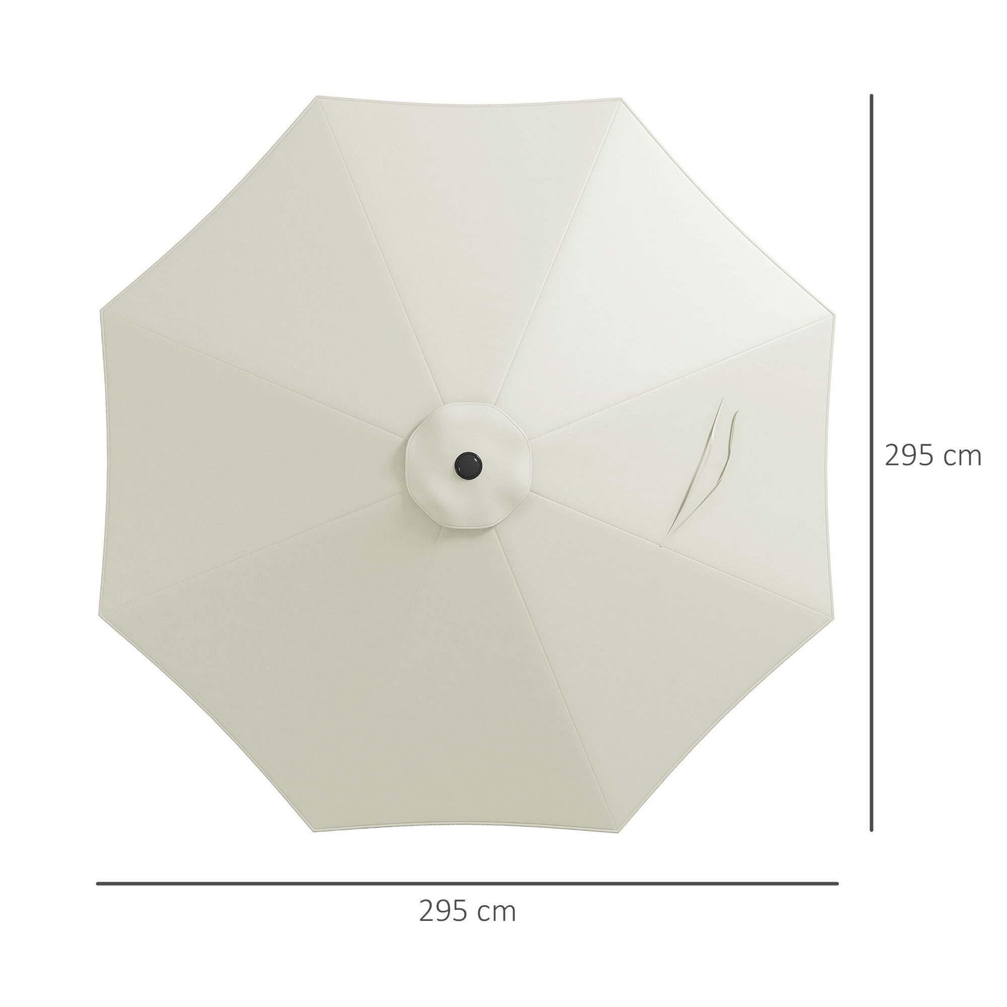 Outsunny Toldo de Sombrilla Crema, , large Imagen numero 3
