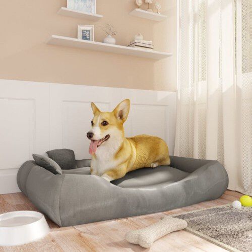Vidaxl cama rectangular acolchada gris claro para mascotas, , large Imagen numero 4