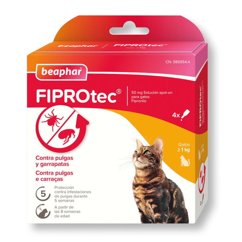 Beaphar Fiprotec Pipetas Antiparasitarias para gatos, , large image number null