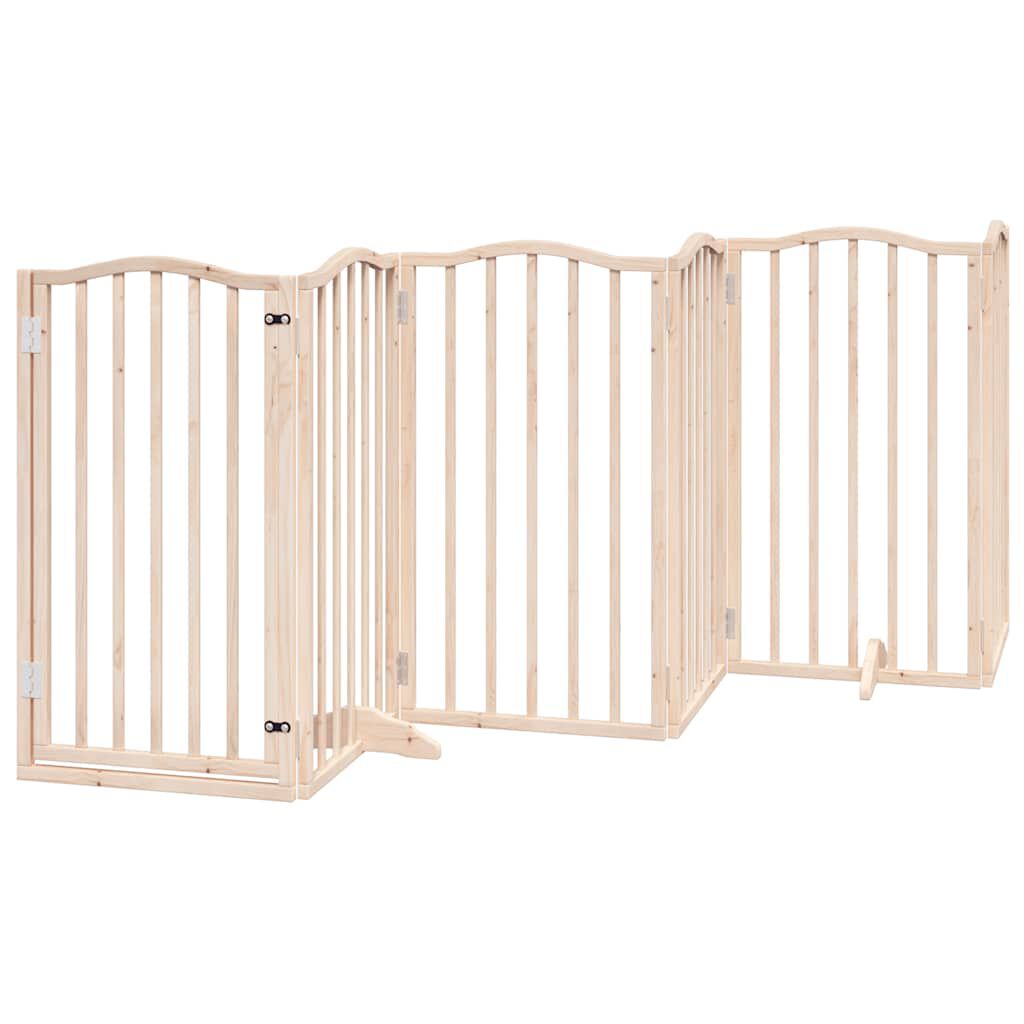 vidaXL Puerta para perros plegable 15 paneles madera de &aacute;lamo 750 cm, , large Imagen numero 5