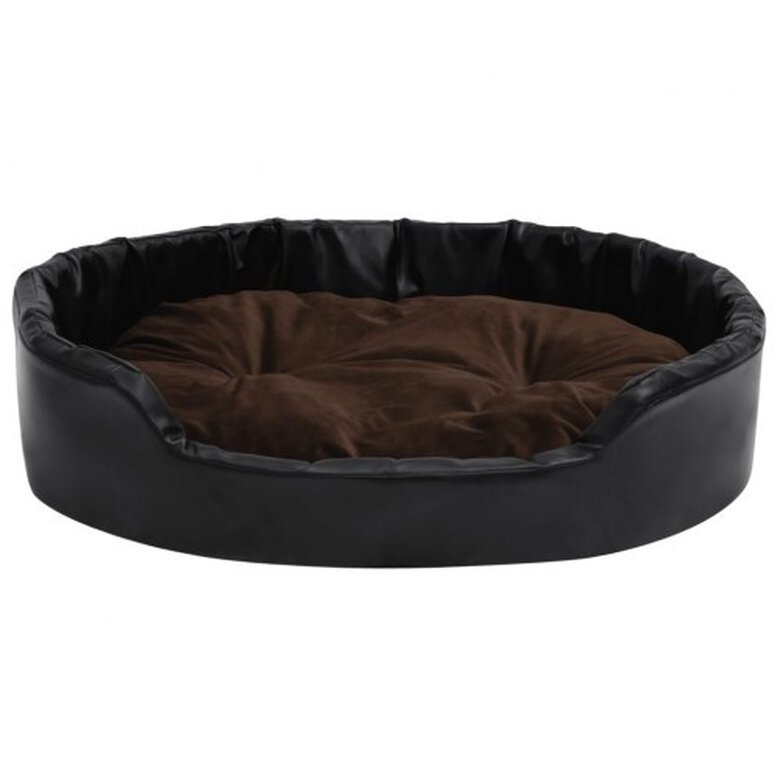 Vidaxl sofá con cojín lavable negro y marrón para mascotas, , large image number null