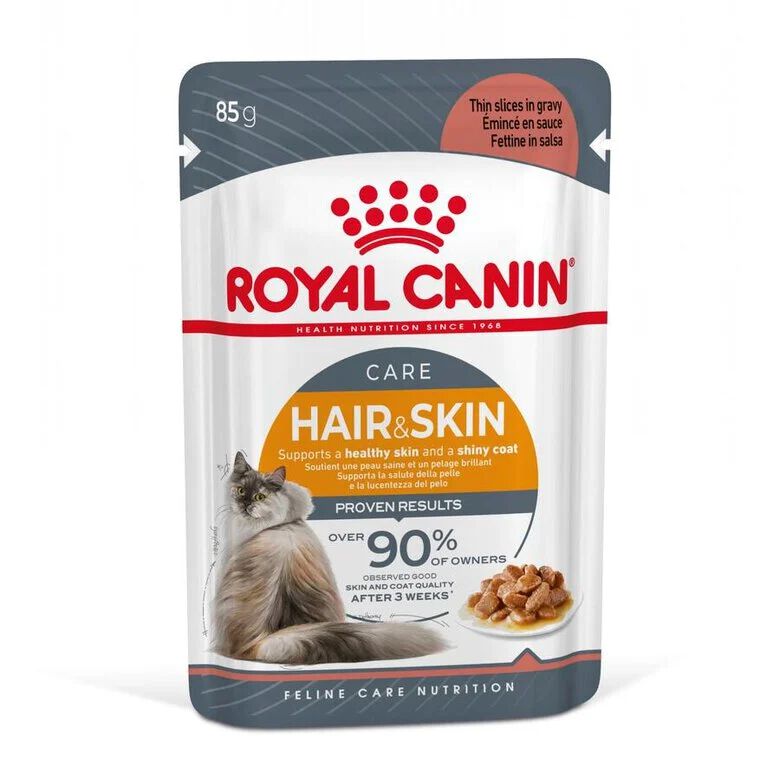 Royal Canin Hair and Skin sobre en salsa para gatos thumbnail