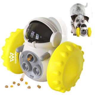 TheKingPet Robot amarillo Juguete Interactivo con premios y de inteligencia para perros