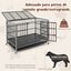 COSTWAY Jaula para Perros Plegable, Jaula para Mascotas de Metal con 2 Puertas, 4 Ruedas Giratorias, Bandeja Extra&iacute;ble, Caja para Perros Port&aacute;til para Interiores y Exteriores (120 x 76 x 90 cm), , large indicador imagen numero 3