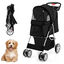 COSTWAY Cochecito para Mascotas Plegable, Cochecito de Mascotas de 4 Ruedas para Gatos/Perros, Carrito para Gatos con Cesta de Almacenamiento para Mascotas, Ventana de Malla, impermeable (Negro), , large indicador imagen numero 1