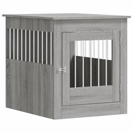 VidaXL Sonoma Jaula de madera ingeniería roble Gris para perros